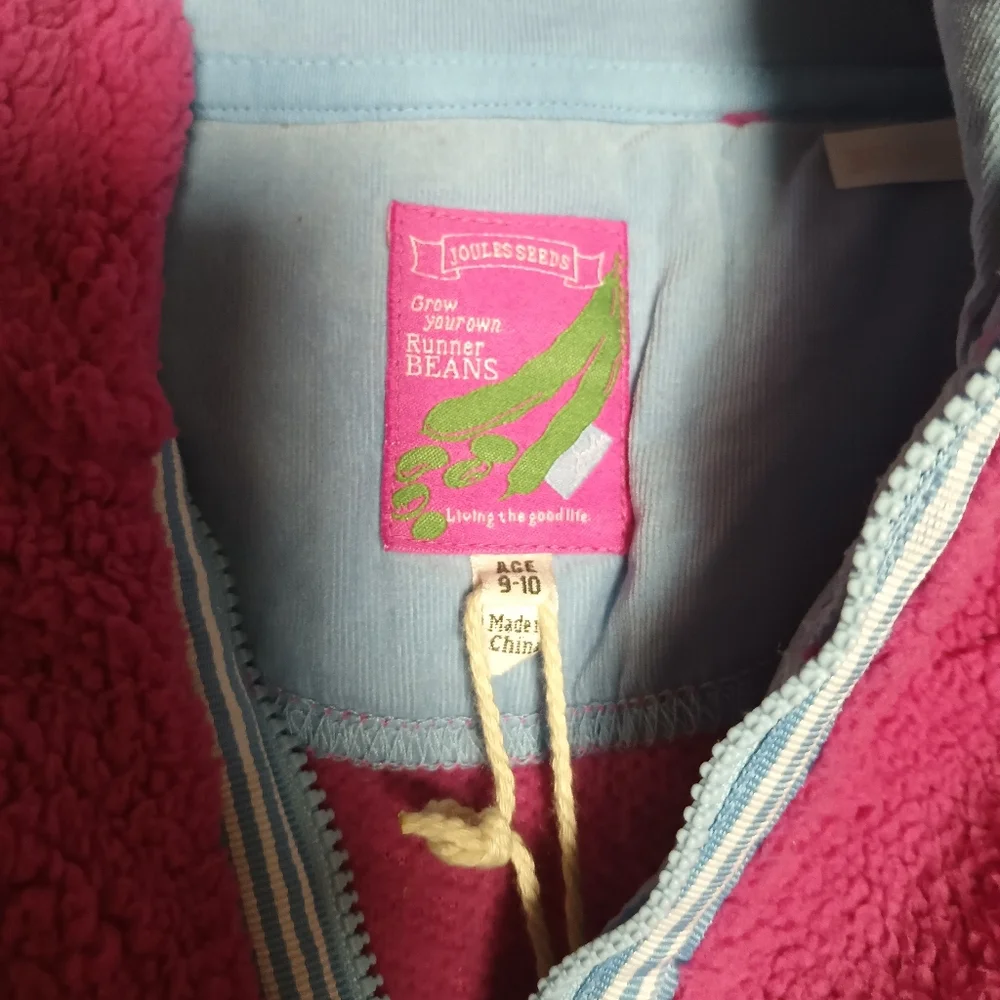 Joules Girls 1/4 Zip Pink Fleece